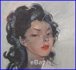 Domergue Jean-Gabriel (1889-1962) Portrait d'une élégante Huile sur toile v16