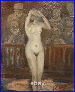 EDMOND HEUZE (1883-1967) Peintre Montmartre Femme huile sur toile vers 1920/30