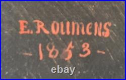 E. ROUMENS, XIXe siècle Portrait d'homme. Peinture huile sur toile signée