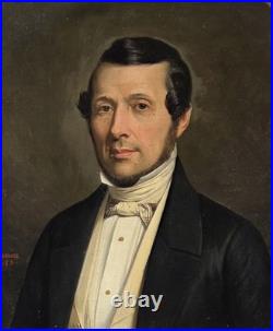 E. ROUMENS, XIXe siècle Portrait d'homme. Peinture huile sur toile signée