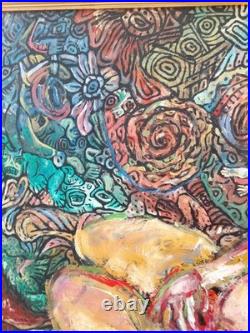 E. Scholar, Peinture Nu Huile Sur Toile Avec Le Cadre 94-75cm