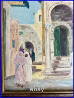 Early 20th C. French Orientalist Oil Painting Morocco Moorish Signed