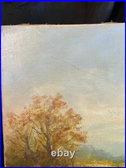 Ecole expressionniste XXè Huile sur toile R Tangui Paysage rivière 1930