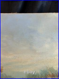 Ecole expressionniste XXè Huile sur toile R Tangui Paysage rivière 1930