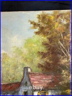 Ecole expressionniste XXè Huile sur toile R Tangui Paysage rivière 1930