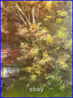 Ecole expressionniste XXè Huile sur toile R Tangui Paysage rivière 1930