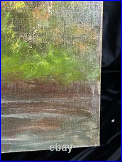 Ecole expressionniste XXè Huile sur toile R Tangui Paysage rivière 1930