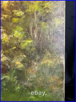 Ecole expressionniste XXè Huile sur toile R Tangui Paysage rivière 1930