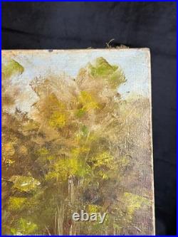 Ecole expressionniste XXè Huile sur toile R Tangui Paysage rivière 1930