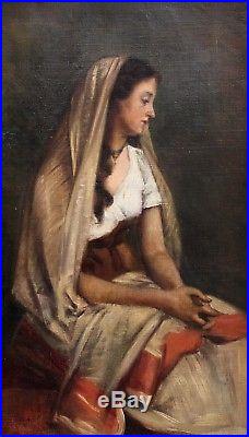 Ecole française, Femme, Tableau, Peinture, France, Barbizon, Italie, Portrait