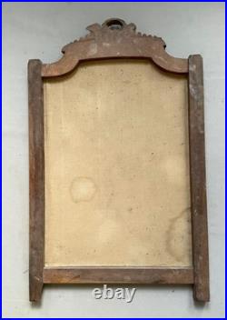 Ecran de cheminée à décor d'échassier, huile sur toile, peinture signée, XIXe