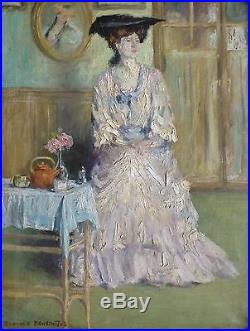 Edouard BENEDICTUS (1878-1930) Peinture impressionnisme vers 1900 femme painting