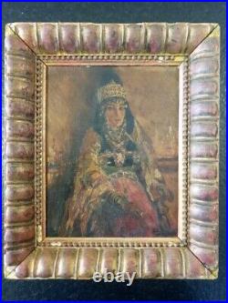 Emile Baes Huile sur toile Portrait d'une orientale tableau peinture art cote