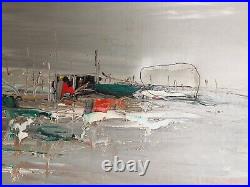 Emile GERARD Huile sur Toile 56.5x40cm Tableau 1968 Marine Bateaux Mer voiliers