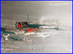 Emile GERARD Huile sur Toile 56.5x40cm Tableau 1968 Marine Bateaux Mer voiliers