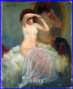 Emmanuel Fougerat (Français, 1869-1958) Ancien Tableau Peinture Huile Original