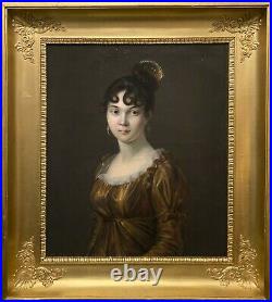 Entourage Du Baron Gérard (1770-1837), Portrait Femme, peinture ancienne, Empire