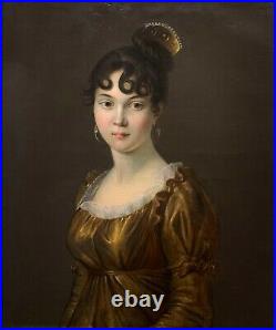 Entourage Du Baron Gérard (1770-1837), Portrait Femme, peinture ancienne, Empire