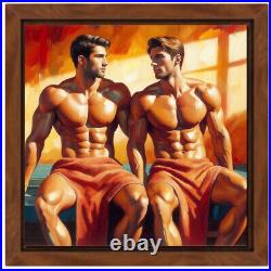 Eric & Elliot In The Sauna Gay Et Erotique 27x27 Encadre