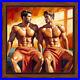 Eric & Elliot In The Sauna Gay Et Erotique 27×27 Encadre