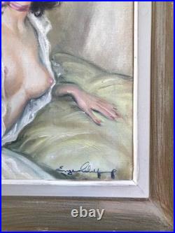 Eugène Leliepvre (1908/2013). Huile sur toile jeune élégante. Année 50