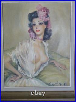 Eugène Leliepvre (1908/2013). Huile sur toile jeune élégante. Année 50