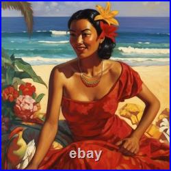 Exceptionnel Tullasky Femmes de Tahiti (inspiré de Gauguin) 100x100 cm