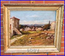 FERNAND LAUTAL Paysage Vue de Village Peinture huile sur toile