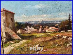 FERNAND LAUTAL Paysage Vue de Village Peinture huile sur toile