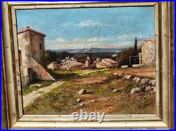 FERNAND LAUTAL Paysage Vue de Village Peinture huile sur toile