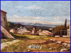 FERNAND LAUTAL Paysage Vue de Village Peinture huile sur toile