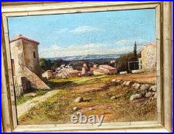 FERNAND LAUTAL Paysage Vue de Village Peinture huile sur toile