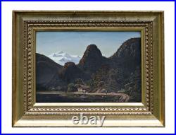 F. C. Kiærskou (1805-1891) Paysage De Montagne Romantique Huile Sur Toile