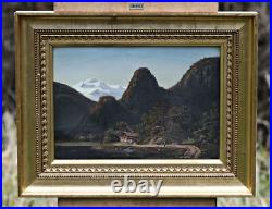 F. C. Kiærskou (1805-1891) Paysage De Montagne Romantique Huile Sur Toile