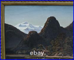 F. C. Kiærskou (1805-1891) Paysage De Montagne Romantique Huile Sur Toile