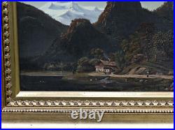 F. C. Kiærskou (1805-1891) Paysage De Montagne Romantique Huile Sur Toile