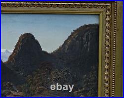 F. C. Kiærskou (1805-1891) Paysage De Montagne Romantique Huile Sur Toile