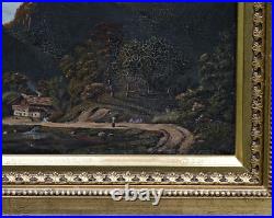 F. C. Kiærskou (1805-1891) Paysage De Montagne Romantique Huile Sur Toile