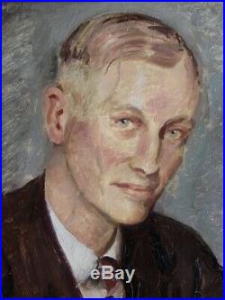 F. Haas. F 1943. Grand Portrait D'homme Élégamment Habillé. École Allemande