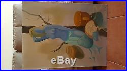 Femme nue Tableau peinture huile sur toile signée RAJ 78