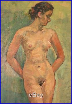 Femme nue grande peinture signée Maurice MINSART (1894-1976) datée 1955