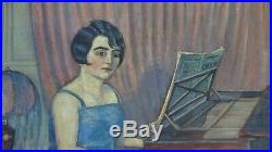 Fernand Laval Peintre De Montmartre Ami D'utrillo Huile La Pianiste Benezit 1926
