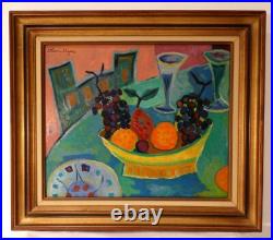 France Wagner née en 1943, huile sur toile signée, composition aux fruits 1978