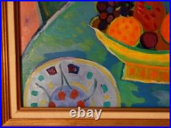 France Wagner née en 1943, huile sur toile signée, composition aux fruits 1978