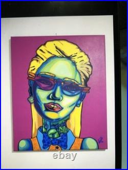 Frankearias Artiste Cubain Street Art Pop Art Sur Toile 73x60cm Signé