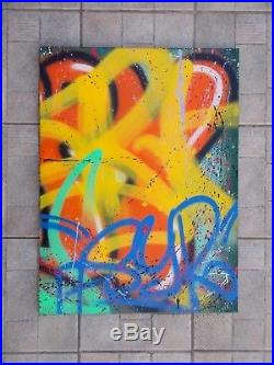 Fred Bellot Crazy 2 , Peinture Originale sur Toile, Street Art Graffiti