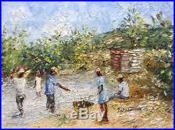 Fritz LOUIZOR (1949-1984) Haïti La récolte des Mangues Huile sur Toile signée