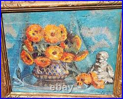 GARY RICAUD. Datée 1938. Bouquet de Fleurs. Peinture huile sur toile