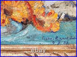 GARY RICAUD. Datée 1938. Bouquet de Fleurs. Peinture huile sur toile