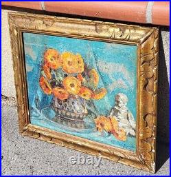 GARY RICAUD. Datée 1938. Bouquet de Fleurs. Peinture huile sur toile